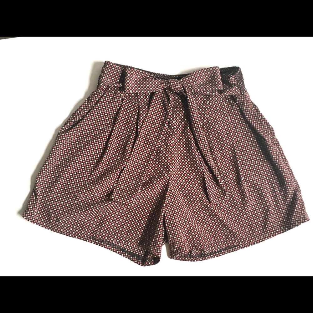 My beloved, Heart print shorts with built-in tie